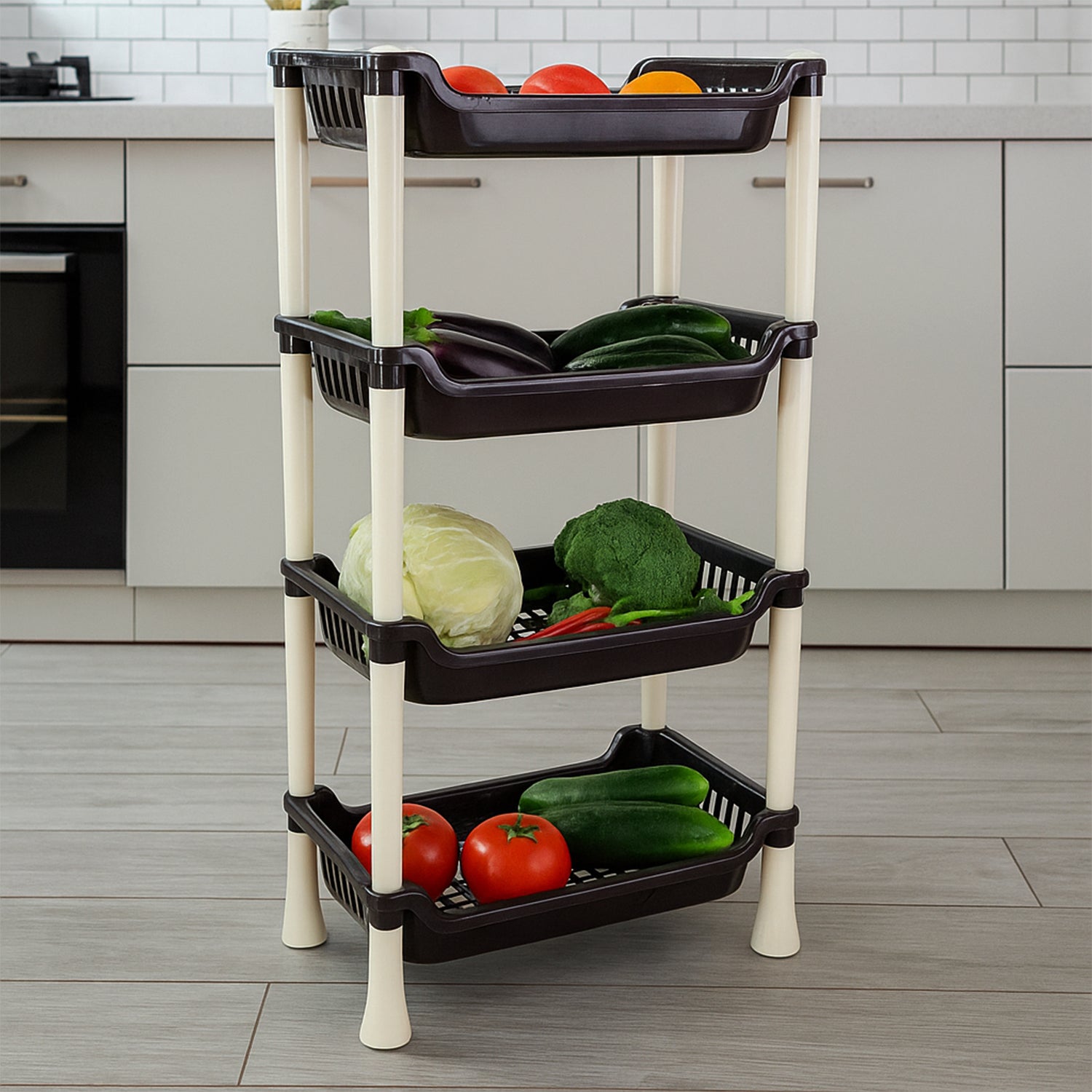 Apex 4-Layer Small Multipurpose Plastic Storage Rack Apex 4-Layer Small Multipurpose Plastic Storage Rack